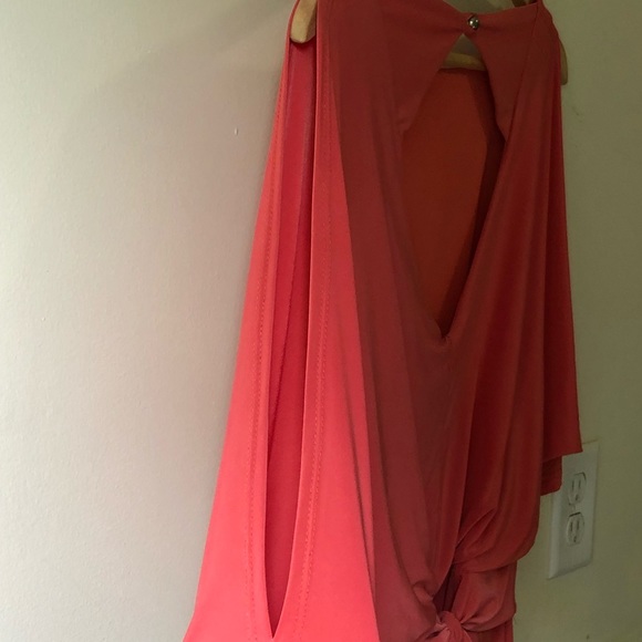 Coral Dolman Dress with a Bow in the Back - Picture 3 of 8